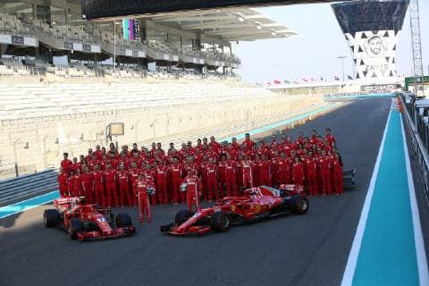 Teamfoto, Scuderia Ferrari, formula 1 GP, Abu Dhabi, Yas Marina Circuit, VAE, 22.11.2018 Photo:mspb Jean Petin Teamfoto Ferrari, formula 1 GP, VAE, 2018
