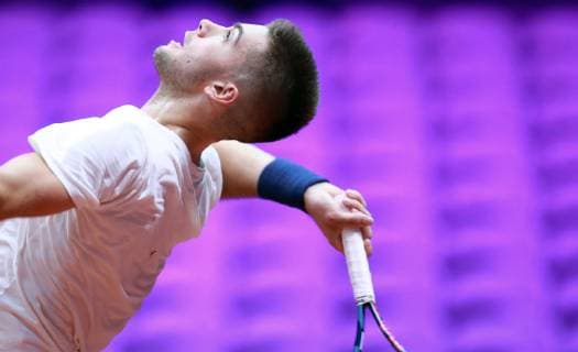 PXL_Croatian Davis Cup team training 22.11.2018., Stadium Pierre-Mauroy, Lille, France - Training of the Croatian Davis Cup team. Croatian tennis player Borna Coric.  SanjinxStrukic PIXSELL