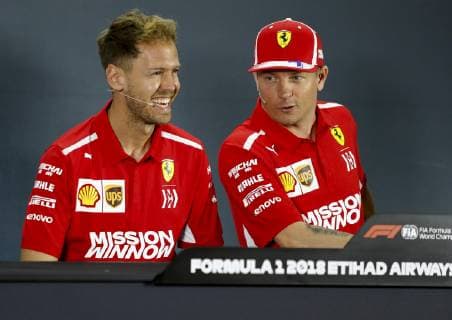 Motorsports: FIA Formula One World Championship WM Weltmeisterschaft 2018, Grand Prix of Abu Dhabi, World Championship;2018;Grand Prix;Abu Dhabi, , 5 Sebastian Vettel (GER, Scuderia Ferrari) 7 Kimi Raikkonen (FIN, Scuderia Ferrari), Abu Dhabi United Arab Emirates