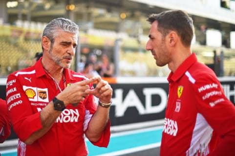 23.11.2018, xekx, Formel 1 FIA, Großer Preis von Abu Dhabi - 2018 Training emspor, v.l. (links) Maurizio Arrivabene, Formel-1-Teamchef Scuderia Ferrari (DFL DFB REGULATIONS PROHIBIT ANY USE OF PHOTOGRAPHS as IMAGE SEQUENCES and or QUASI-VIDEO) Abu Dhabi