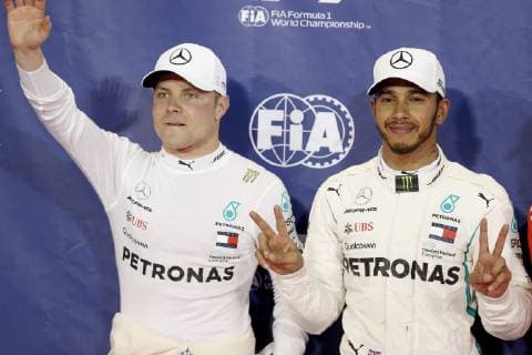 Motorsports: FIA Formula One World Championship WM Weltmeisterschaft 2018, Grand Prix of Abu Dhabi, World Championship;2018;Grand Prix;Abu Dhabi, 44 Lewis Hamilton (GBR, Mercedes AMG Petronas F1 Team), 77 Valtteri Bottas (FIN, Mercedes AMG Petronas), Abu Dhabi United Arab Emirates