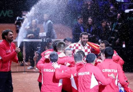 Davis Cup final France - Croatia 25.11.2018., Lille, France - Pierre-Mauroy stadium, the final of Davis Cupa between France and Croatia. Match Lucas Pouille VS Marin Cilic. Croatia won Davis Cup. Marin Cilic  SanjinxStrukic PIXSELL