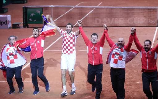 Davis Cup final France - Croatia 25.11.2018., Lille, France - Pierre-Mauroy stadium, the final of Davis Cupa between France and Croatia. Match Lucas Pouille VS Marin Cilic. Croatia won Davis Cup. Marin Cilic  SanjinxStrukic PIXSELL