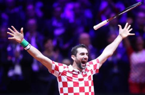 Davis Cup final France - Croatia 25.11.2018., Lille, France - Pierre-Mauroy stadium, the final of Davis Cupa between France and Croatia. Match Lucas Pouille VS Marin Cilic. Croatia won Davis Cup. Marin Cilic  SanjinxStrukic PIXSELL