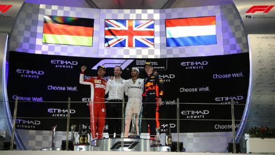 Podium, Sebastian Vettel, Lewis Hamilton; Max Verstappen, formula 1 GP, Abu Dhabi, Yas Marina Circuit, VAE, 25.11.2018 Photo:mspb Jean Petin Podium, Sebastian Vettel, Lewis Hamilton; Max Verstappen, formula 1 GP, VAE, 2018
