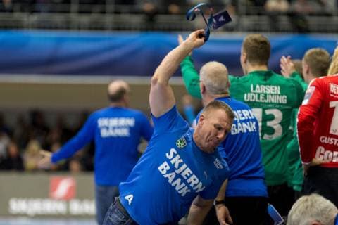 Assistenttraener Henrik Kronborg fra Skjern Haandbold under Champions League gruppekampen i herrehaandbold mellem Skjern Haandbold og SG Flensburg-Handewitt i Skjern Bank Arena i Skjern, soendag den 25. november 2018. , Skjern  Copyright: MadsxDalegaardx cop109 spdk20181125-173654-L
