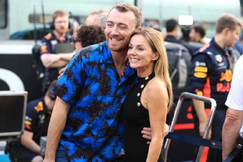 25th November 2018, Yas Marina, Abu Dhabi, United Arab Emirates; Etihad Airways Formula 1 Grand Prix of Abu Dhabi, race day; Sam Smith and Geri Horner  ActionPlus12083061 Octane