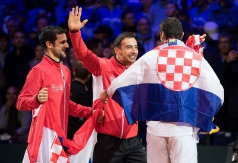 2018 Davis Cup Final FRA v CRO Marin Cilic (CRO), Mate Pavic (CRO) and Ivan Dodig (CRO) 2018 Davis Cup Final FRA v CRO