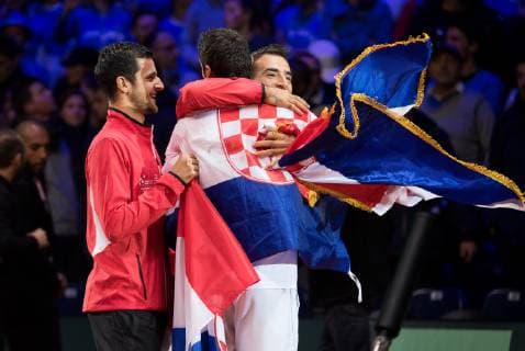 2018 Davis Cup Final FRA v CRO Marin Cilic (CRO), Mate Pavic (CRO) and Ivan Dodig (CRO) 2018 Davis Cup Final FRA v CRO