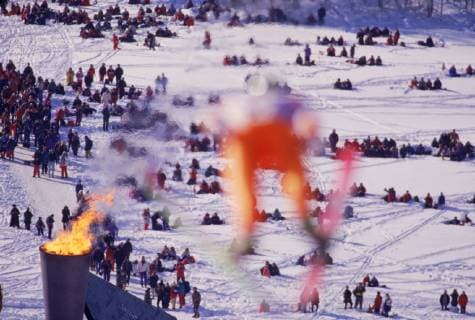 Lysgardsbakkene: Crowds at the Ski jumping Skispringen Ski nordisch events.,  Copyright: JosexAzel