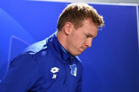 26.11.2018, xmeix, Fussball UEFA Champions League, TSG 1899 Hoffenheim, PK mit Abschlusstraining, emspor, v.l. Hoffenheims Trainer Julian Nagelsmann (TSG 1899 Hoffenheim) (DFL DFB REGULATIONS PROHIBIT ANY USE OF PHOTOGRAPHS as IMAGE SEQUENCES and or QUASI-VIDEO) Sinsheim