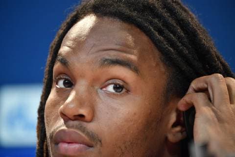 Renato SANCHES (Bayern Muenchen), Einzelmotiv,Portraet,Portrait,Porträt.Close Up. Pressekonferenz FC Bayern Muenchen vor dem Champions League Spiel gegen Benfica Lissabon, Fussball,am 26.11.2018,.