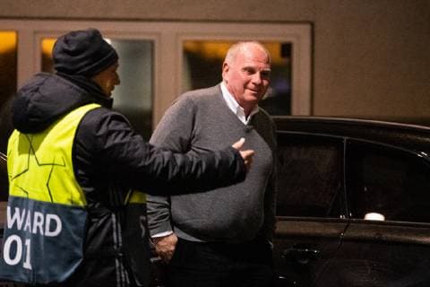 27.11.2018, xkvx, Fussball UEFA Champions League, FC Bayern Muenchen - Benfica Lissabon emspor, v.l. Praesident Uli Hoeness (FC Bayern Muenchen) (DFL DFB REGULATIONS PROHIBIT ANY USE OF PHOTOGRAPHS as IMAGE SEQUENCES and or QUASI-VIDEO) Muenchen
