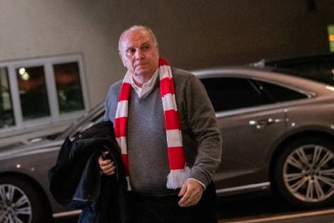 27.11.2018, xkvx, Fussball UEFA Champions League, FC Bayern Muenchen - Benfica Lissabon emspor, v.l. Praesident Uli Hoeness (FC Bayern Muenchen) (DFL DFB REGULATIONS PROHIBIT ANY USE OF PHOTOGRAPHS as IMAGE SEQUENCES and or QUASI-VIDEO) Muenchen