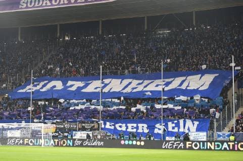 27.11.2018, xmeix, Fussball UEFA Champions League, TSG 1899 Hoffenheim - FC Shakhtar Donetsk, emspor, v.l. Hoffenheim,er Fans (DFL DFB REGULATIONS PROHIBIT ANY USE OF PHOTOGRAPHS as IMAGE SEQUENCES and or QUASI-VIDEO) Sinsheim