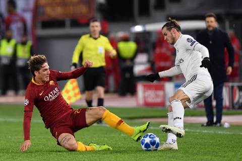 As Roma 27 11 2018 - Champions League Roma-Real Madrid foto Antonello Sammarco Image nella foto: Nicolo Zaniolo-Gareth Bale 