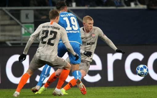 Viktor Kovalenko (74, Schachtar Donezk), UEFA Champions League, TSG 1899 Hoffenheim vs. Schachtar Donezk, Groupe F, 5. Matchday, November 27 2018, Wirsol Rhein Neckar Arena, Germany, YmdY, ** DFL DFL regulations prohibit any use of photographs as image sequences and or quasi-video. ** TSG 1899 Hoffenheim - Schachtar Donezk