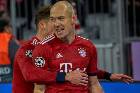 Munich, Germany 27.11.2018, UEFA Champions League - 2018 19 Season, Gruppenphase - Gruppe E - 5. Spieltag, FC Bayern Muenchen - Benfica Lissabon, jubelt, Torjubel zum 1:0 durch Arjen Robben (FCB) ( DeFodi501