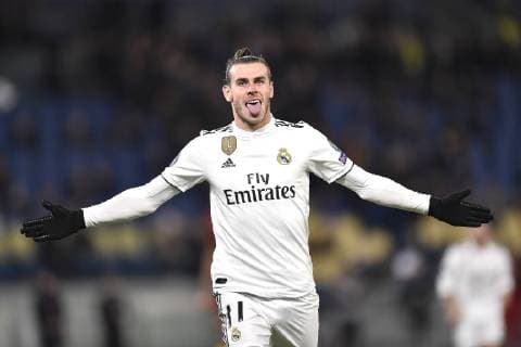 Sport Bilder des Tages Gareth Bale of Real Madrid celebrates scoring first goal during the UEFA Champions League match between Roma and Real Madrid at Stadio Olimpico, Rome, Italy on 27 November 2018. Copyright: xGiuseppexMaffiax 22130023