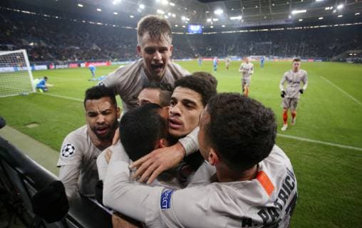 3-2 fuer Schachtar Donezk) durch Taison (7, Schachtar Donezk), torjubel, UEFA Champions League, TSG 1899 Hoffenheim vs. Schachtar Donezk, Groupe F, 5. Matchday, November 27 2018, Wirsol Rhein Neckar Arena, Germany, YmdY, ** DFL DFL regulations prohibit any use of photographs as image sequences and or quasi-video. ** TSG 1899 Hoffenheim - Schachtar Donezk