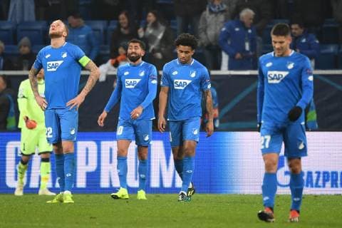 27.11.2018, xmeix, Fussball UEFA Champions League, TSG 1899 Hoffenheim - FC Shakhtar Donetsk, emspor, v.l. Kevin Vogt (TSG 1899 Hoffenheim), Kerem Demirbay (TSG 1899 Hoffenheim), t9 , Andrej Kramaric (TSG 1899 Hoffenheim) (DFL DFB REGULATIONS PROHIBIT ANY USE OF PHOTOGRAPHS as IMAGE SEQUENCES and or QUASI-VIDEO) Sinsheim