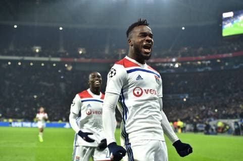 Fußball, CL, Olympique Lyon - Manchester City Joie de Maxwel Cornet (lyon) FOOTBALL : Lyon vs Manchester City - Phase de groupes - Ligue des Champions - 27 11 2018 FredericChambert Panoramic 