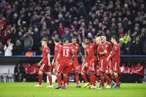 FC Bayern Muenchen vs. Benfica Lissabon, Allianz Arena Muenchen. 27.11.2018 Im Bild: Niklas Suele, Arjen Robben, Rafinha, David Alaba, Franck Ribery, Robert Lewandowski Â