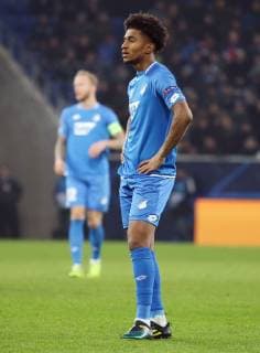 Sinsheim , Fußball Champions League , TSG Hoffenheim vs. Schachtar Donezk , Reiss Nelson ( Hoff )
