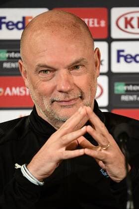 MALMO, SWEDEN - NOVEMBER 28 : Head Coach Uwe Rosler pictured during a press conference PK Pressekonferenz of Malmo prior to the Europa League game against Genk on November 28, 2018 in Malmo, Sweden, 28 11 2018 FOOTBALL : Conference de presse Malmo - Ligue Europa - 28 11 2018 PhotoNews Panoramic 