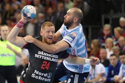 SG Flensburg-Handewitt vs MOL-Pick Szeged, Handball, EHF Champions League Gruppenphase, 28.11.18 Jim Gottfridsson (SG Flensburg-Handewitt, 24), Joan Canellas (MOL-Pick Szeged, 14)