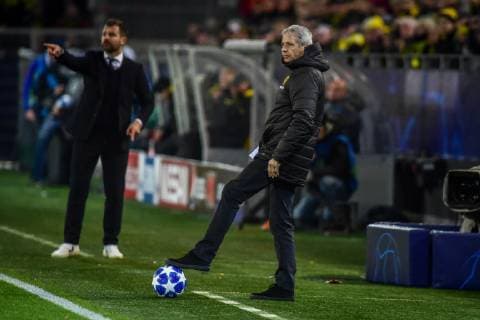 Dortmund, Germany 28.11.2018, UEFA Champions League - 2018 19 Season, Rueckrunde, Gruppenphase, Gruppe A, 5. Spieltag, BV Borussia Dortmund vs. FC Bruegge, Lucien Favre (Borussia Dortmund- Trainer) gestikuliert, gestik ( DeFodi520