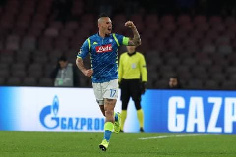 Esultanza dopo il gol di Marek Hamsik Napoli goal celebration Napoli 28-11-2018 Stadio San Paolo Football Calcio UEFA Champions League 2018 2019 Group C Napoli - Crvena Zvezda Foto Cesare Purini Insidefoto cesarexpurini