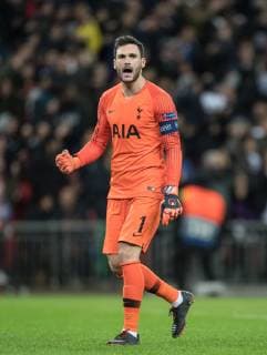 Goalkeeper Hugo Lloris of Spurs celebrates his teams goal during the UEFA Champions League match between Tottenham Hotspur and Internazionale at Wembley Stadium, London, England on 28 November 2018. Copyright: xAndyxRowlandx PMI-2438-0005