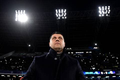 Vladan Milojevic coach of Crvena Zvezda looks ahead the Uefa Champions League 2018 2019 Group C football match betweenSSC Napoli and Crvena Zvezda at San Paolo stadium, Napoli, November, 28, 2018 Foto Andrea Staccioli Insidefoto AndreaxStaccioli