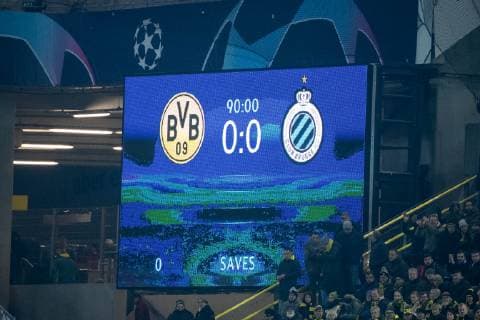 28.11.2018, xkvx, Fussball UEFA Champions League, Borussia Dortmund - Club Bruegge emspor, v.l. Endstand 0:0 (DFL DFB REGULATIONS PROHIBIT ANY USE OF PHOTOGRAPHS as IMAGE SEQUENCES and or QUASI-VIDEO) Dortmund