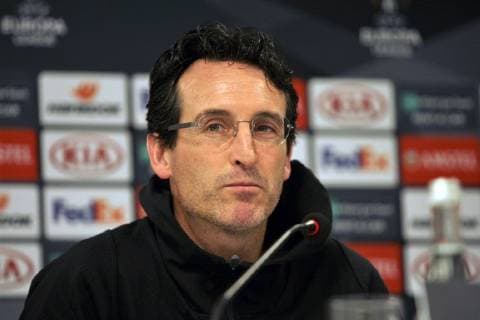 Head coach Unai Emery faces the press during the pre-match news conference of Arsenal FC ahead of the UEFA Europa League Group E Matchday 5 game against FC Vorskla Poltava, Kyiv, capital of Ukraine, November 28, 2018. Ukrinform. Arsenal s pre-match news conference in Kyiv  Copyright: xSirykxAnatoliix