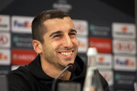 Midfielder Henrikh Mkhitaryan is pictured during the pre-match news conference of Arsenal FC ahead of the UEFA Europa League Group E Matchday 5 game against FC Vorskla Poltava, Kyiv, capital of Ukraine, November 28, 2018. Ukrinform. Arsenal s pre-match news conference in Kyiv  Copyright: xSirykxAnatoliix
