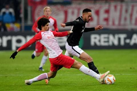 SOCCER - UEFA EL, RBS vs RB Leipzig SALZBURG,AUSTRIA,29.NOV.18 - SOCCER - UEFA Europa League, group stage, Red Bull Salzburg vs RasenBallsport Leipzig. Image shows Andre Ramalho (RBS) anf Matheus Cunha (RB Leipzig). GEPAxpictures xFlorianxErtl