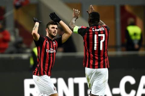 Sport Bilder des Tages Fußball, EL, AC Mailand - F91 Düdelingen Db Milano 29 11 2018 - Europa League Milan-dudelange foto Daniele Buffa Image nella foto: esultanza gol Patrick Cutrone 