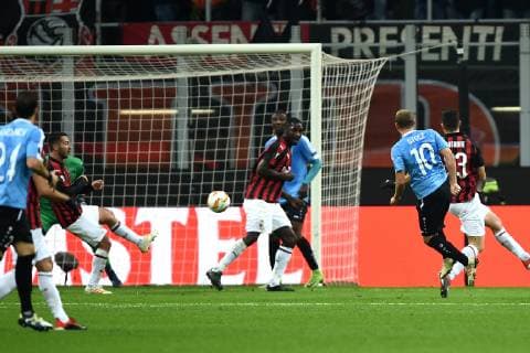 Fußball, EL, AC Mailand - F91 Düdelingen Db Milano 29 11 2018 - Europa League Milan-Dudelange foto Daniele Buffa Image nella foto: gol Dominik Stolz 