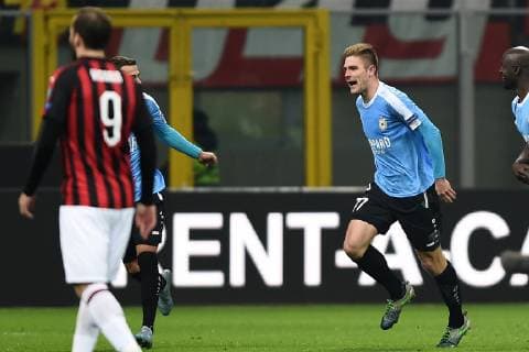 Fußball, EL, AC Mailand - F91 Düdelingen Db Milano 29 11 2018 - Europa League Milan-Dudelange foto Daniele Buffa Image nella foto: esultanza gol Dave Turpel 