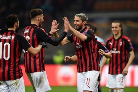 Fußball, EL, AC Mailand - F91 Düdelingen Db Milano 29 11 2018 - Europa League Milan-Dudelange foto Daniele Buffa Image nella foto: esultanza gol Fabio Borini 