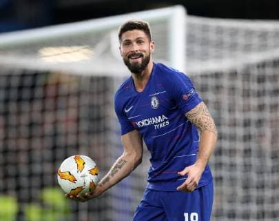 Sport Bilder des Tages Chelsea s Olivier Giroud during the UEFA Europa League, Group L match at Stamford Bridge Stadium, London. Picture date: 29th November 2018. Picture credit should read: David Klein Sportimage EDITORIAL USE ONLY. No use with unauthorised audio, video, data, fixture lists, club league logos or live services. Online in-match use limited to 120 images, no video emulation. No use in betting, games or single club league player publications. A54I6958.JPG