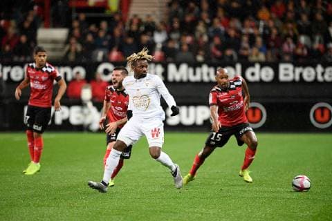 07 ALLAN SAINT MAXIMIN (NICE) FOOTBALL : Guingamp vs Nice - Ligue 1 Conforama - 01 12 2018 FEP Panoramic 