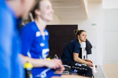 Handball, EM Damen, Norwegen Training 181203 Thea Mork of Norway during a training session on December 3, 2018 in Brest. Photo: Fredrik Varfjell BILDBYRAN kod FV 150170  Copyright: FREDRIKxVARFJELL BB181203FV003