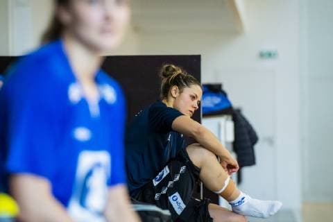 Handball, EM Damen, Norwegen Training 181203 Thea Mork of Norway during a training session on December 3, 2018 in Brest. Photo: Fredrik Varfjell BILDBYRAN kod FV 150170  Copyright: FREDRIKxVARFJELL BB181203FV016