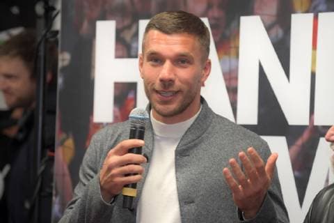 Handball, WM 2019 Botschafter Lukas Podolski,Fototermin, Pressekonferenz, Handball is coming home, 03.12.2018, Lanxessarena Köln