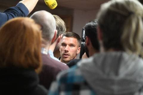 Handball, WM 2019 Botschafter Lukas Podolski,Fototermin, Pressekonferenz, Handball is coming home, 03.12.2018, Lanxessarena Köln