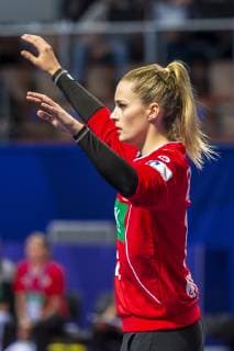 Handball, Frauen: EM, Deutschland Rumänien Vorrunde, Gruppe D, 2. Spieltag in der Brest Arena Torhueterin Dinah Eckerle (Deutschland SG BBM Bietigheim) Brest Arena Brest Frankreich