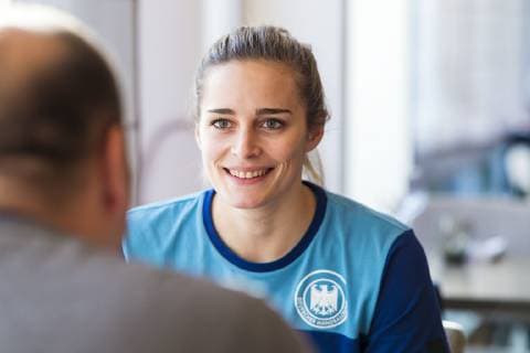 Brest, Frankreich 04. Dezember 2018: EHF EM 2018 - Media Day Torhueterin Dinah Eckerle (Deutschland SG BBM Bietigheim) Brest Frankreich